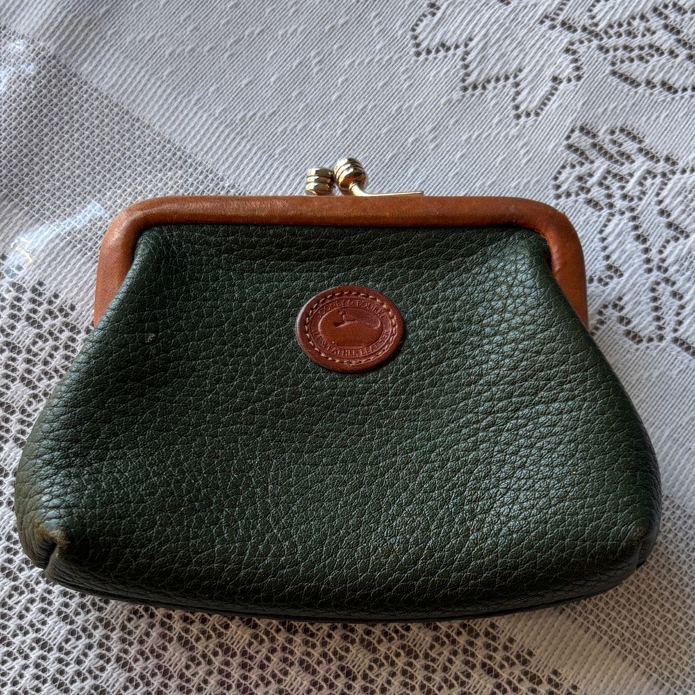 Dooney & Burke Green Leather Coin Purse